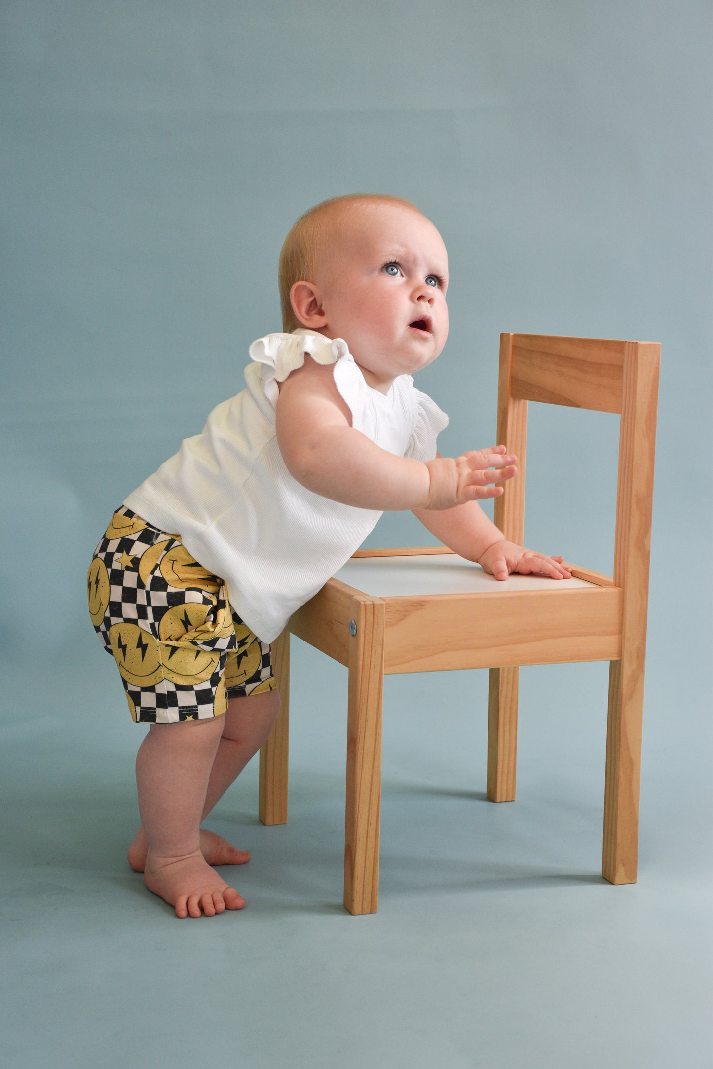 Pre Made Yellow Smiley Jogger Shorts