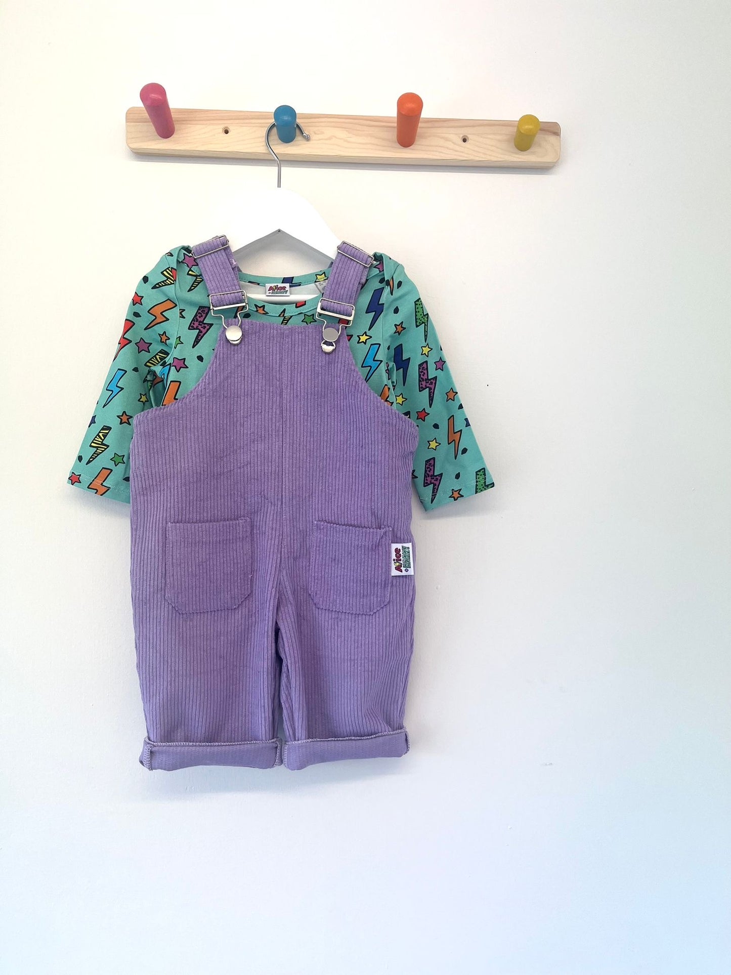 Pre Made Lilac Corduroy Dungarees