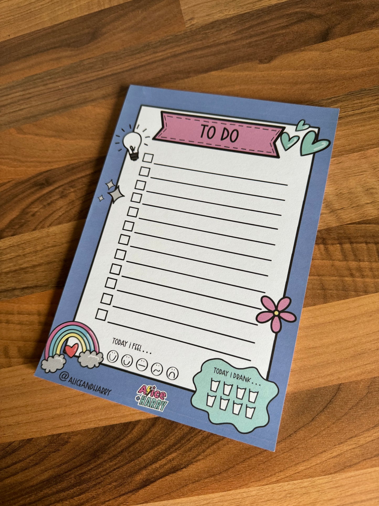 Alice & Harry purple ‘To Do’ list, notepad, checklist
