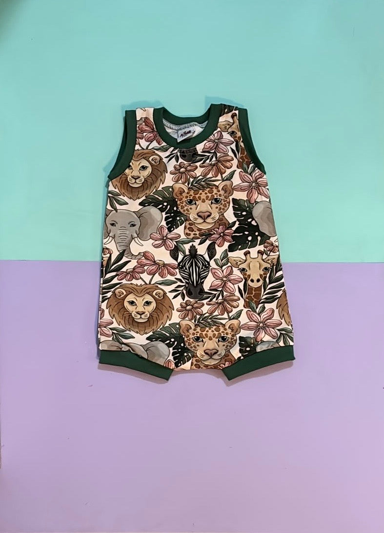Pre Made Safari Blossom Tankie Romper