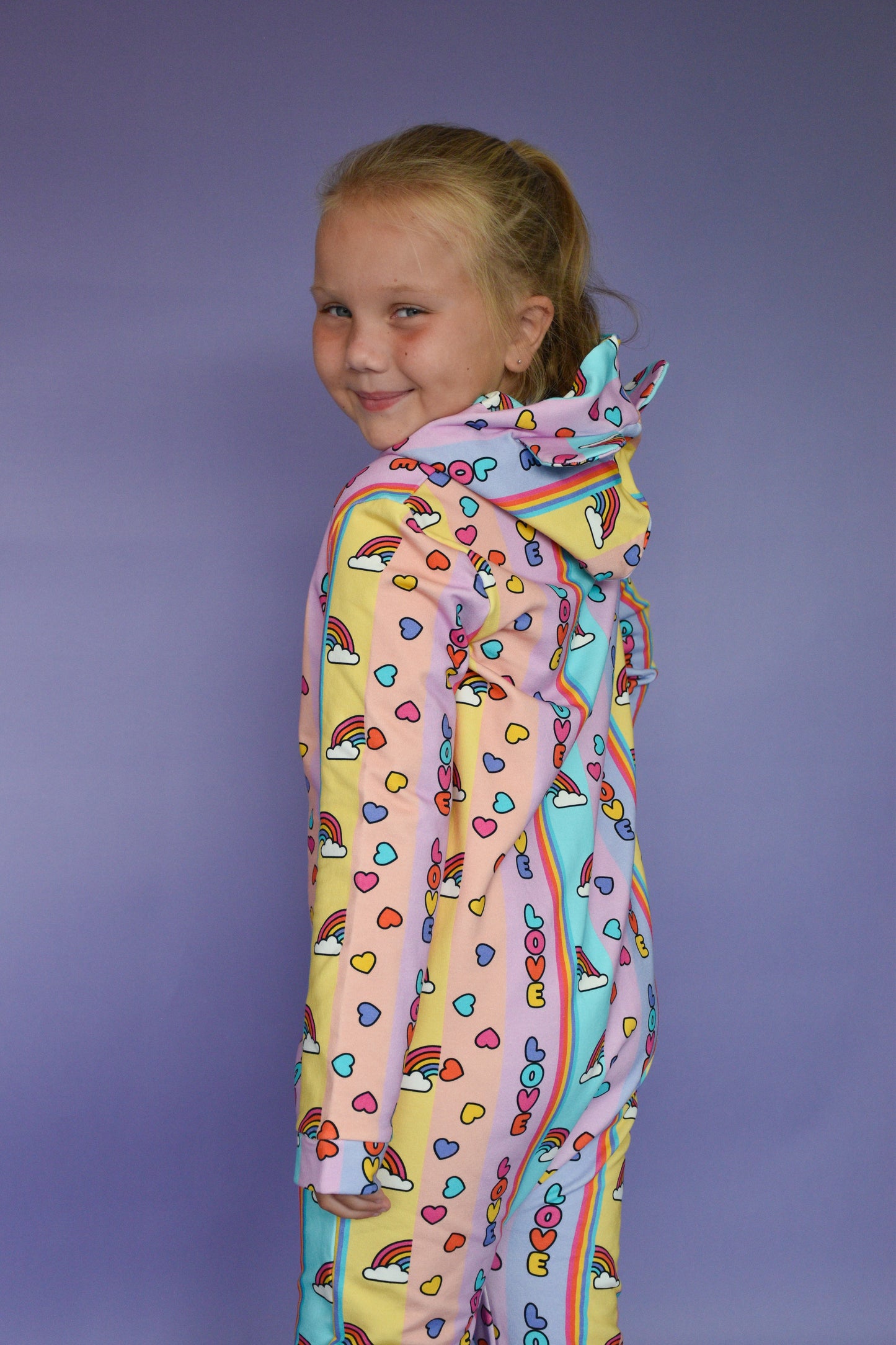 Ready To Post Love Stripes Zipped Onesies