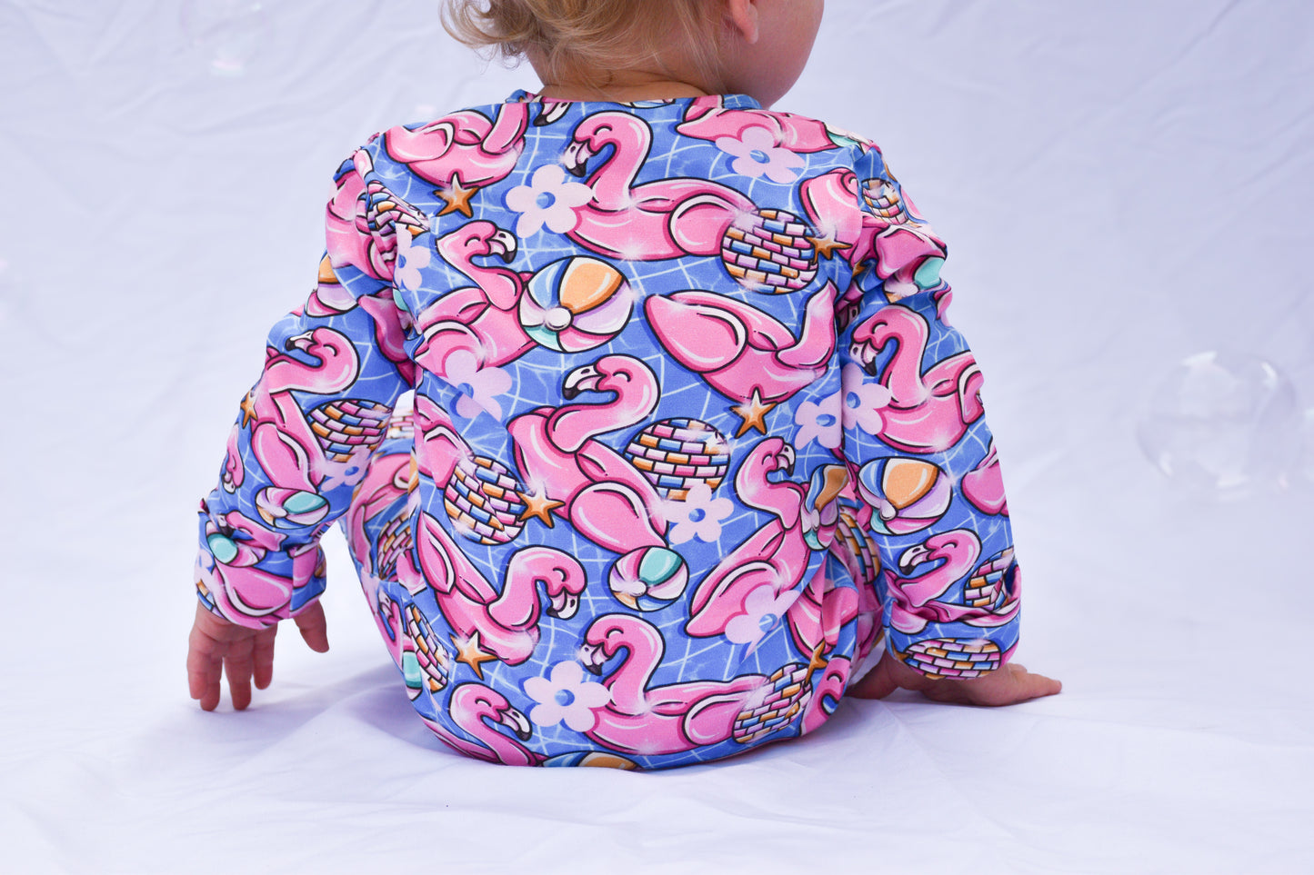 Ready To Post Flamingo Floatie Standard Jersey Zipped Sleepsuits