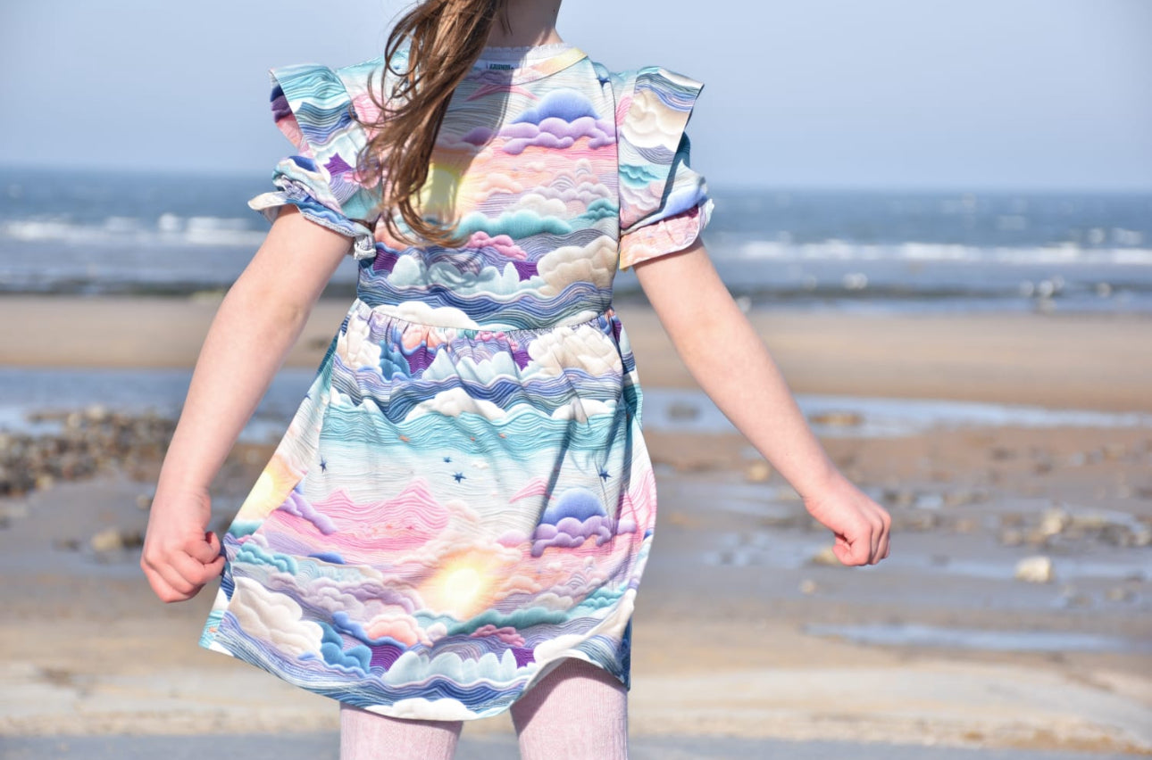 Pre Made Pretty Sunsets Short Sleeve Ruffle Dresses