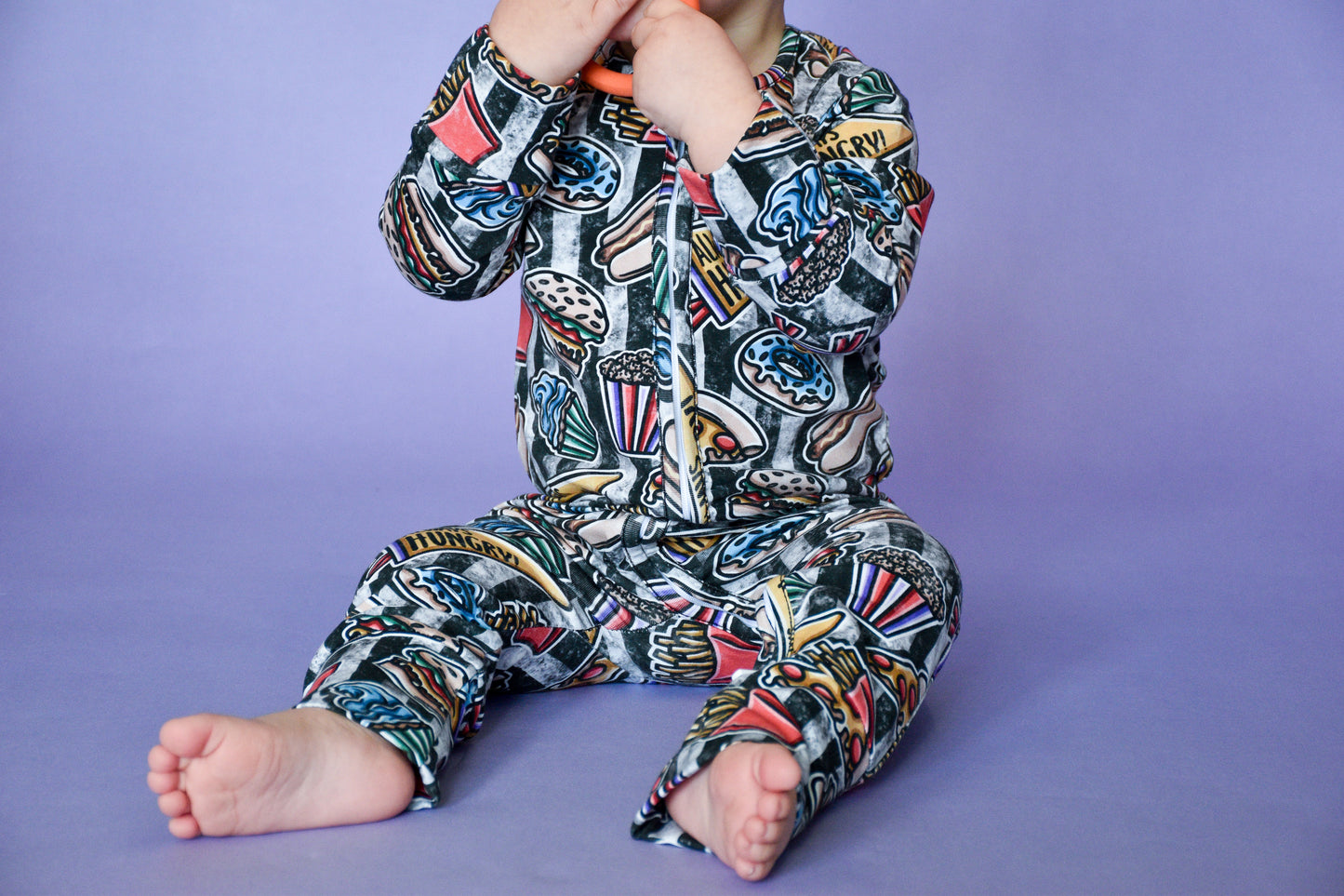 Ready To Post Always Hungry Standard Jersey Zipped Sleepsuits