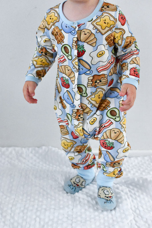 Breakfast Mix Sleeved Romper