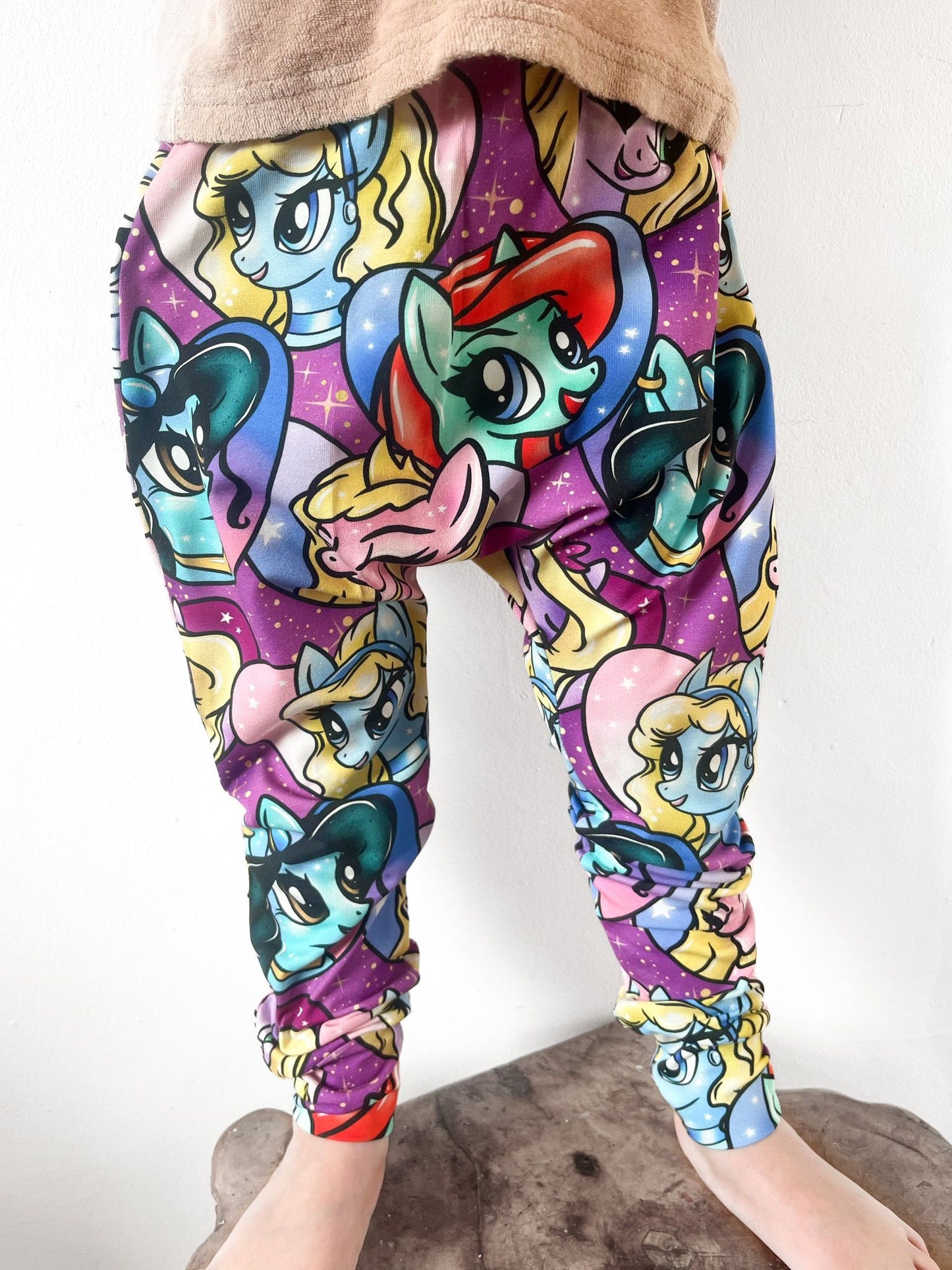 Pre Made Princess Ponies Kids Baggy Harems – Magical Unicorn Print, Comfy & Colourful