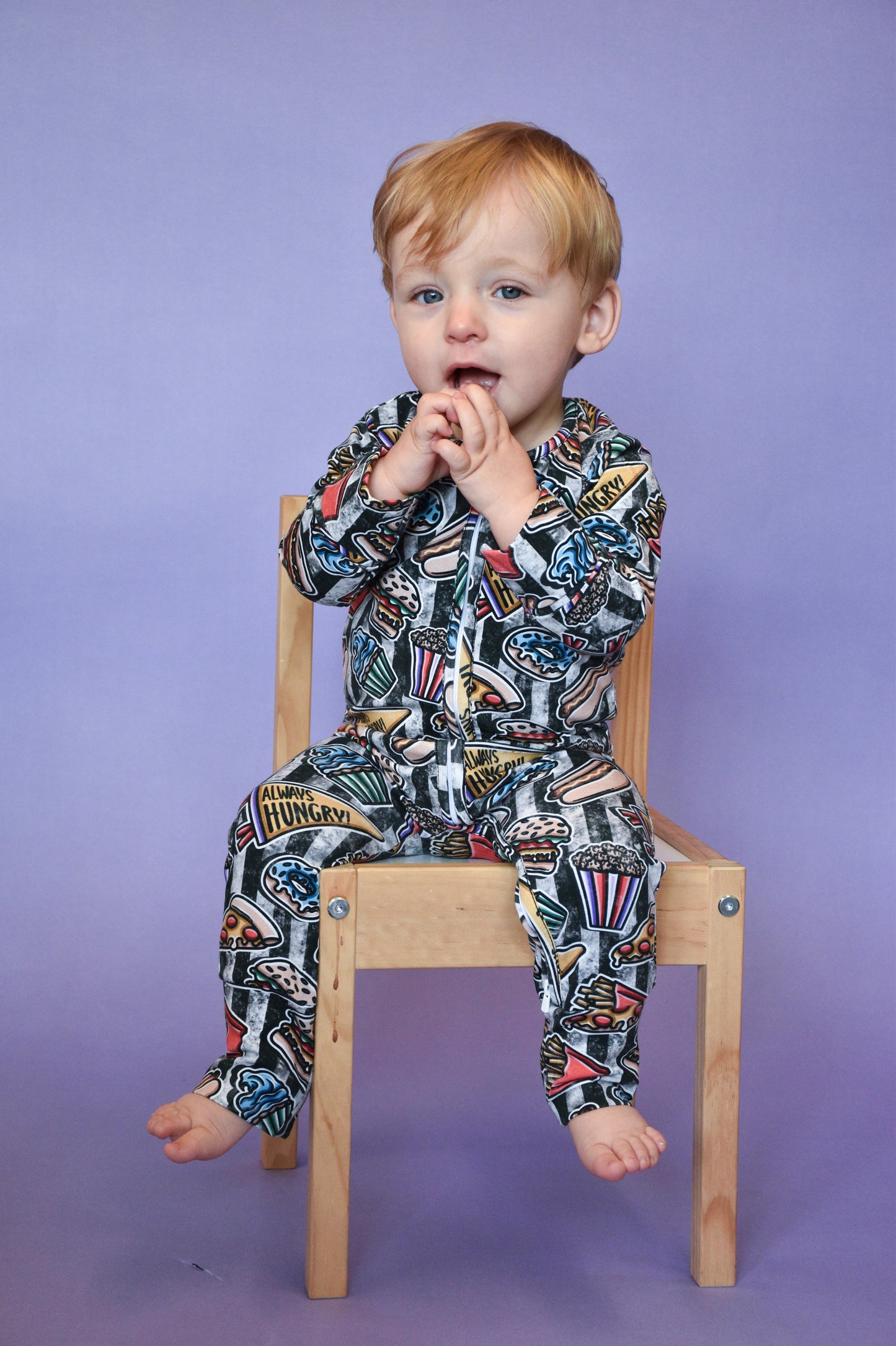 Ready To Post Always Hungry Standard Jersey Zipped Sleepsuits