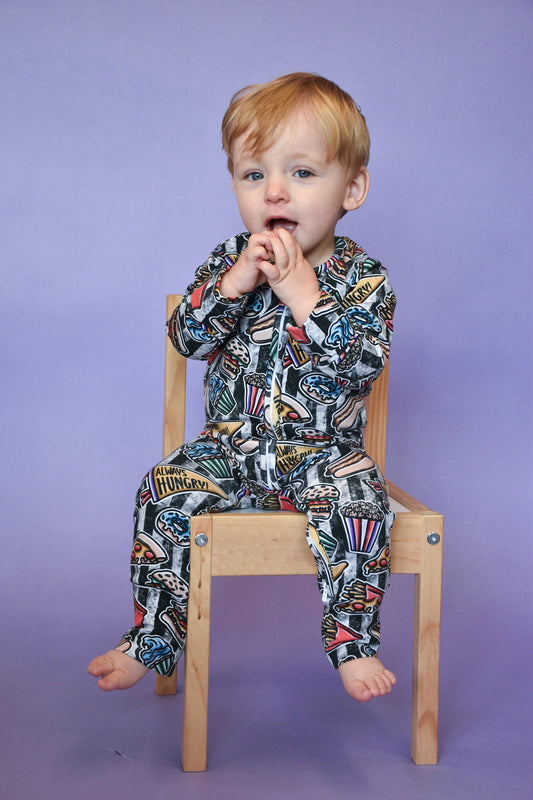 Ready To Post Always Hungry Standard Jersey Zipped Sleepsuits
