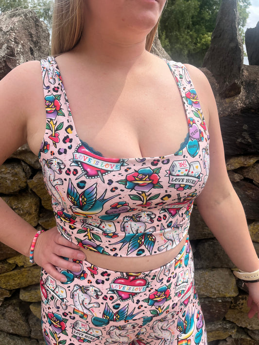 Pre Made Comfy Adult Crop Top - Pride Tatz