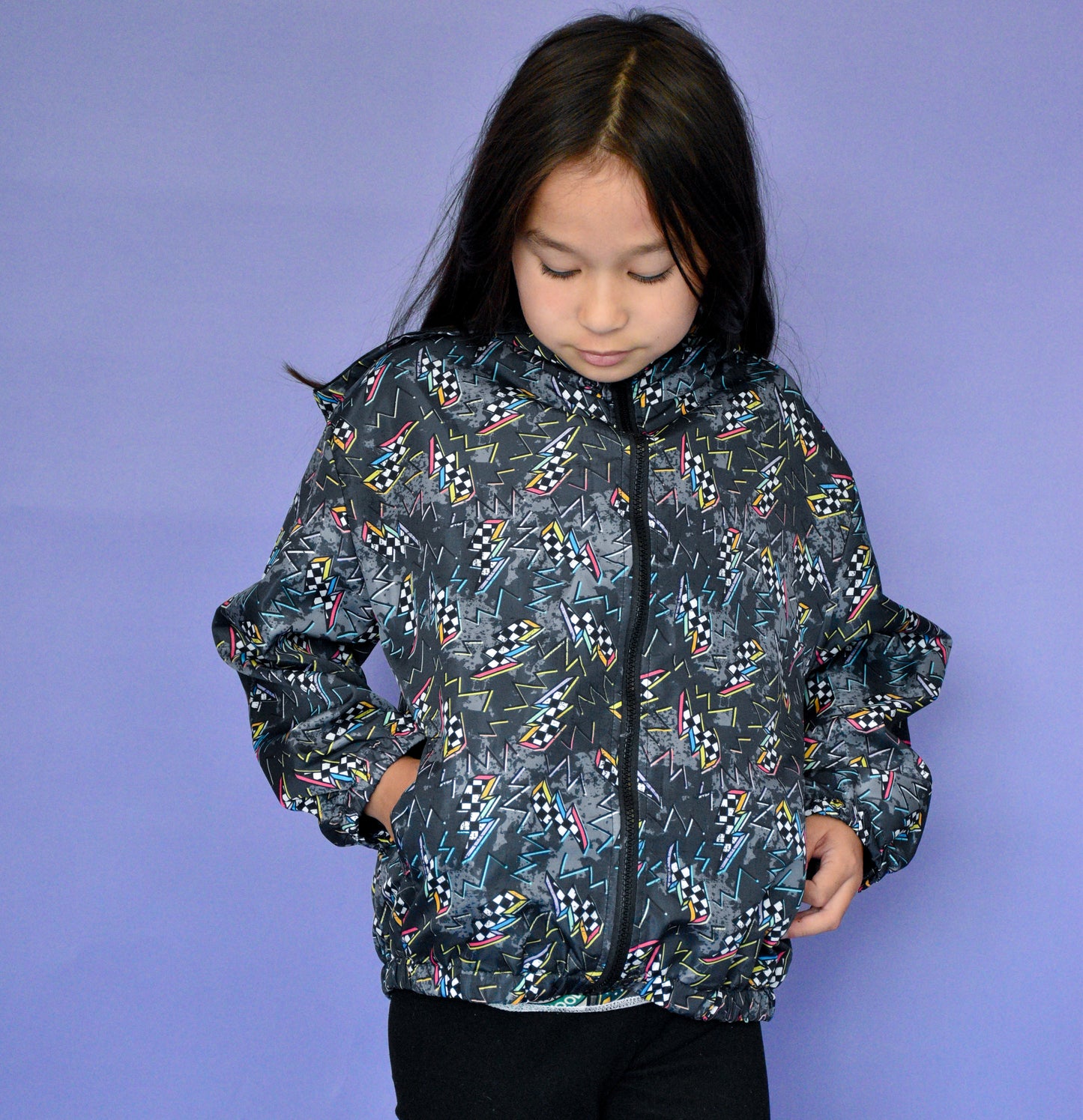 Grey Bolts Windbreaker