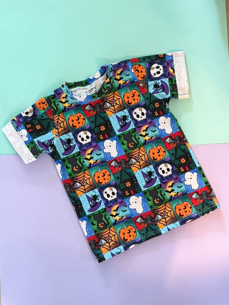 Pre Made Halloween Patchwork Bold Relaxed Tee