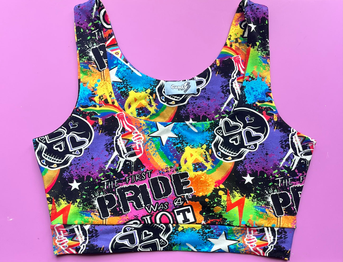 Pre Made Comfy Adult Crop Top - The First Pride was a Riot