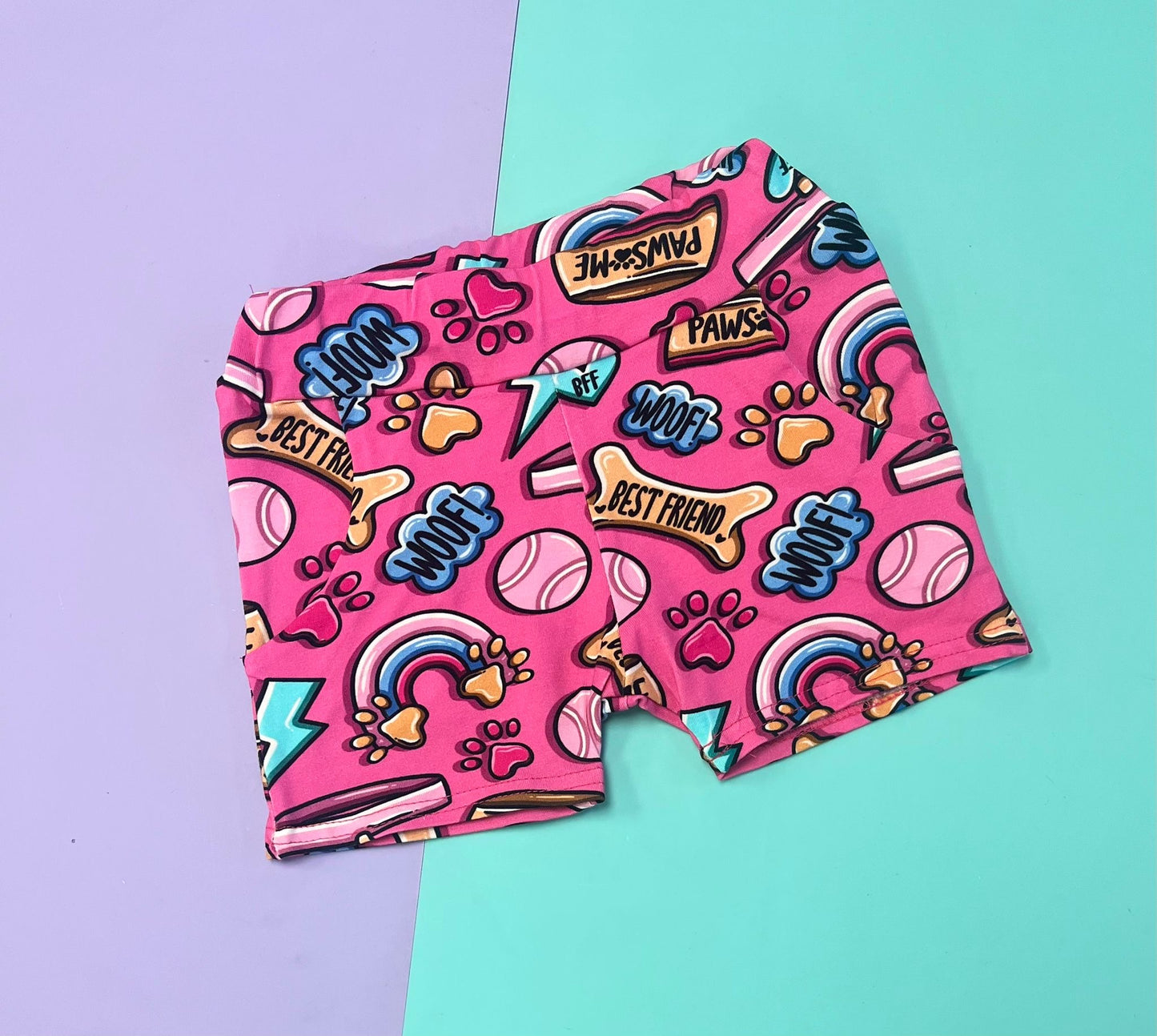 Pre Made Pink Doggy Friend Jogger Shorts