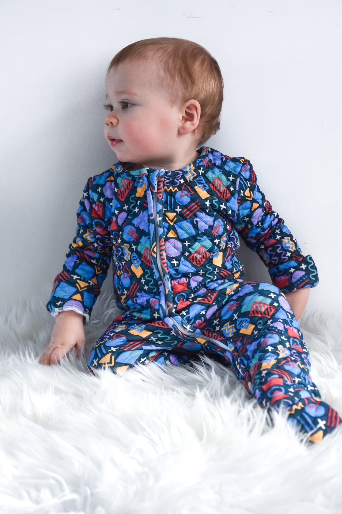 Pre Made Quilted Retro Symmetry Sleepsuits