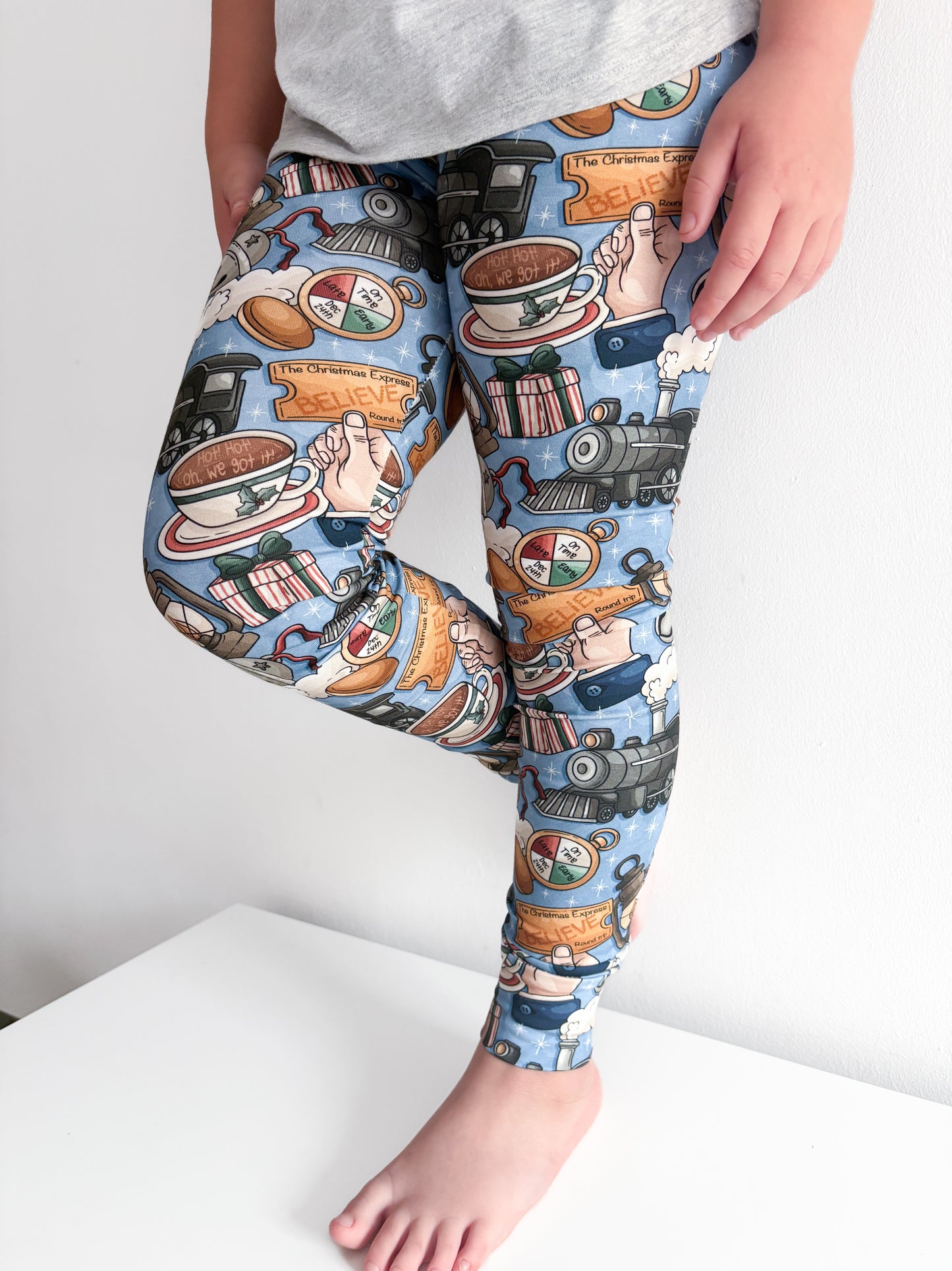 Christmas Express Leggings, Harems and Flares