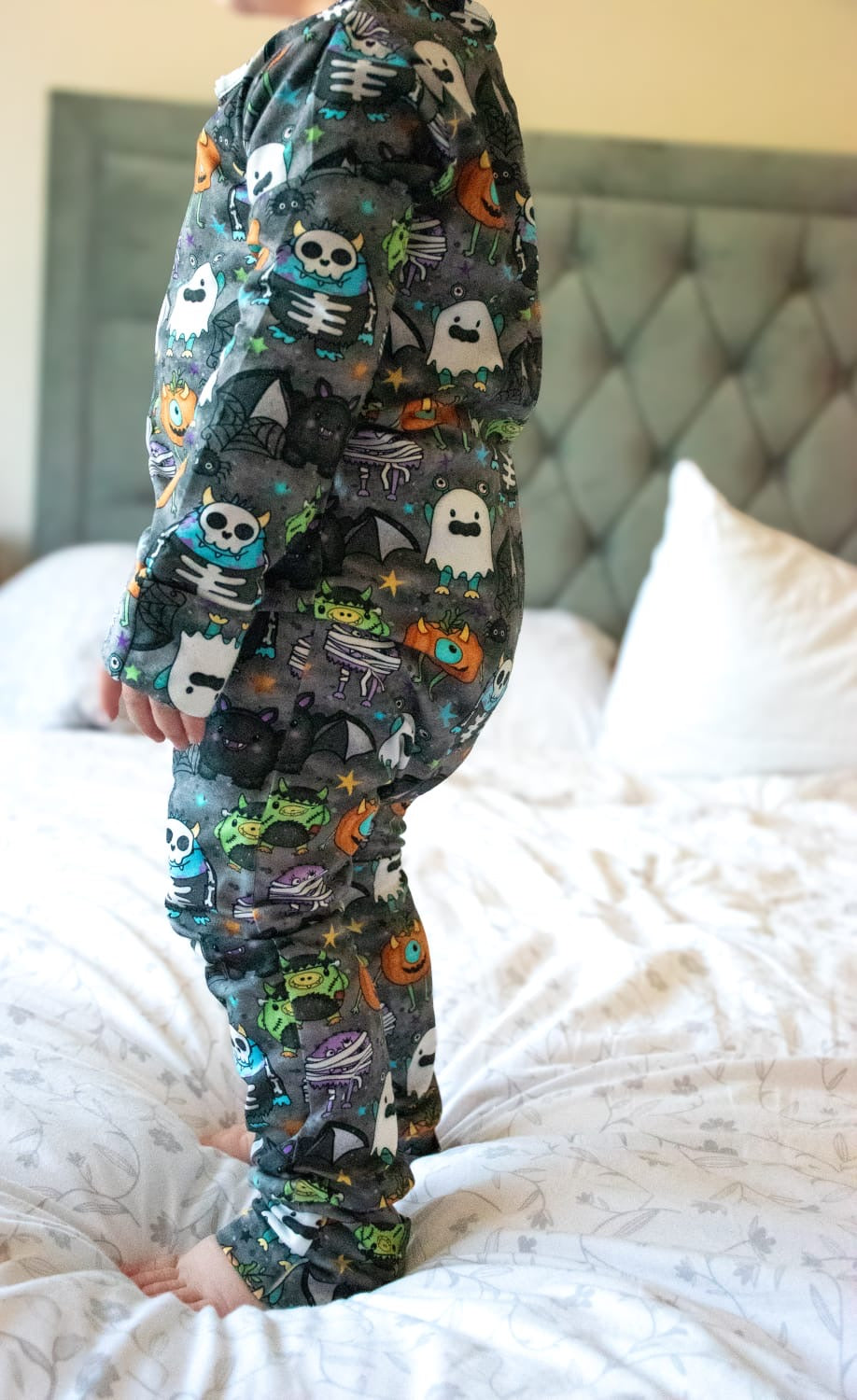 Ready To Post Halloween Monsters Standard Jersey Zipped Sleepsuits