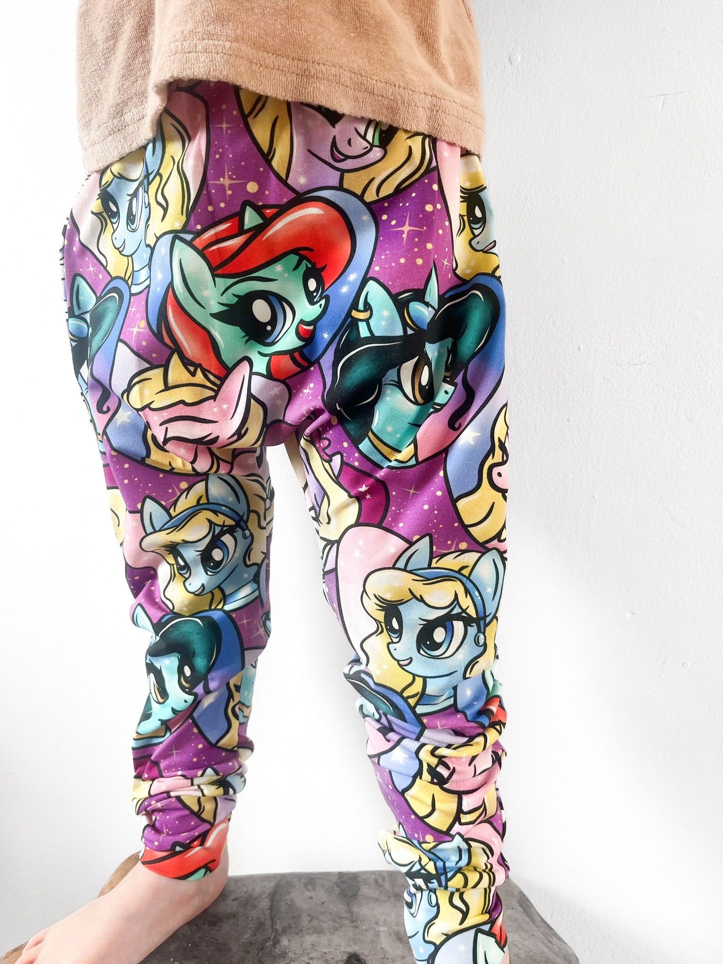 Pre Made Princess Ponies Kids Baggy Harems – Magical Unicorn Print, Comfy & Colourful