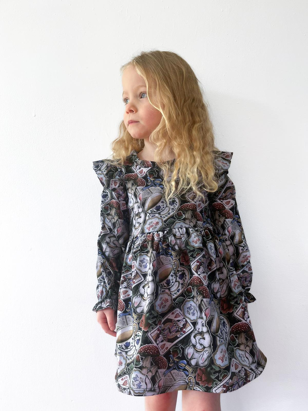 Pre Made White Rabbit Ruffle Dresses - Wonderland Whimsical Dress