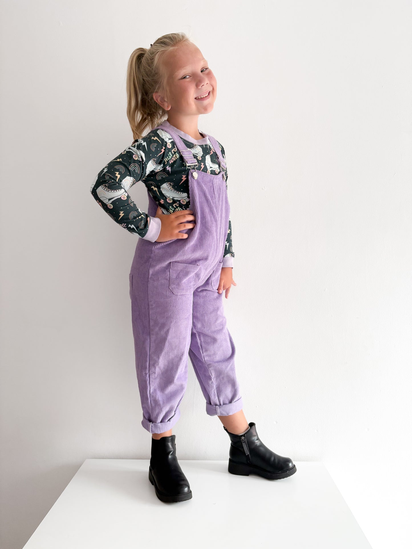 Pre Made Lilac Corduroy Dungarees