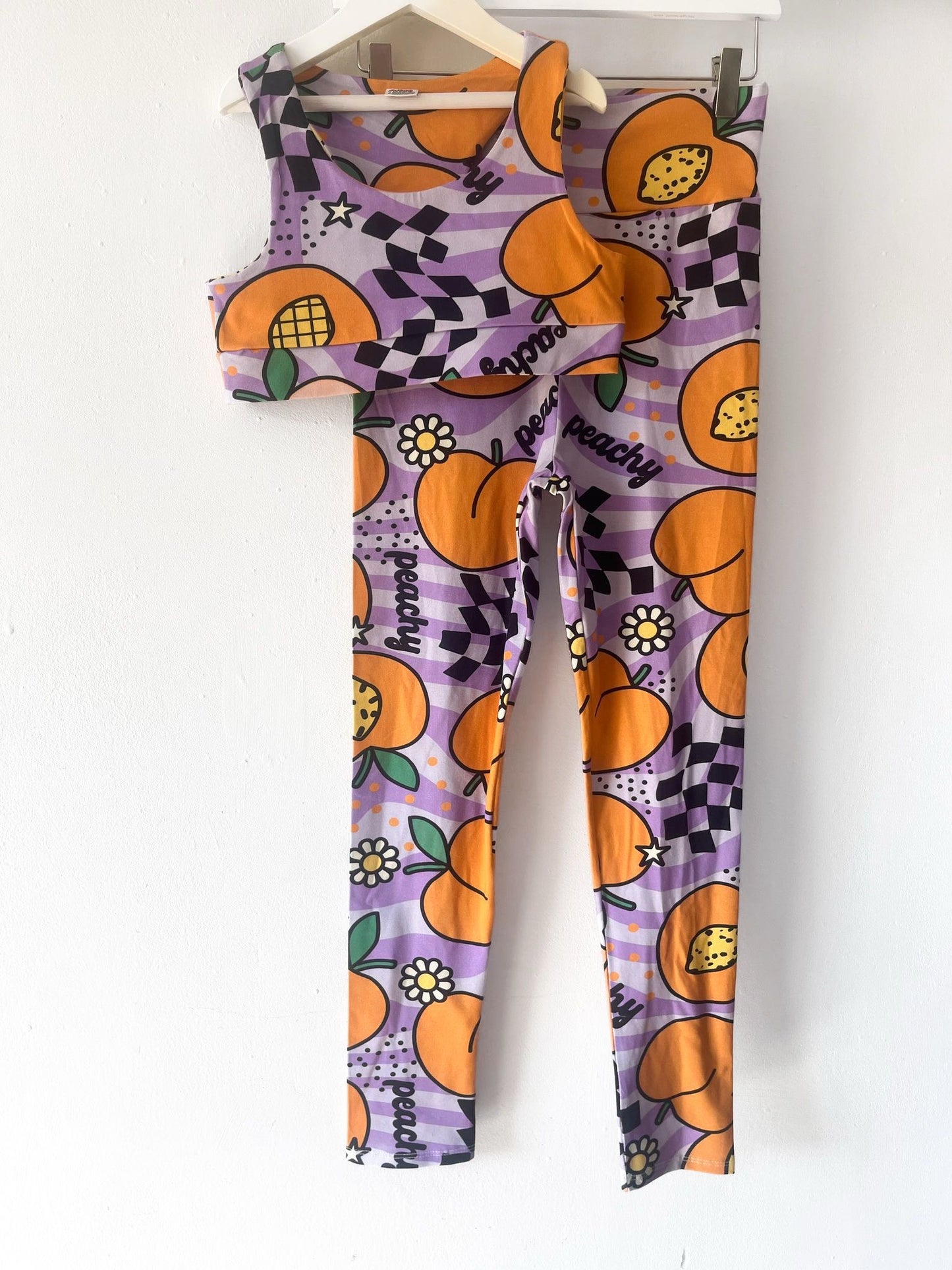 Pre Made Comfy Adult Racer Crop Top - Peachy