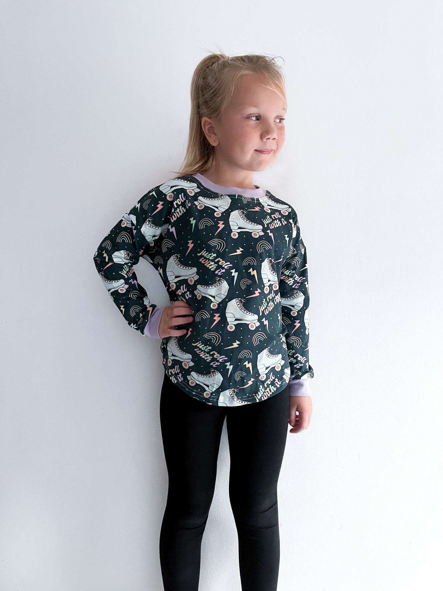 Pre Made Just Roll With it Long Sleeve Slouch Tee