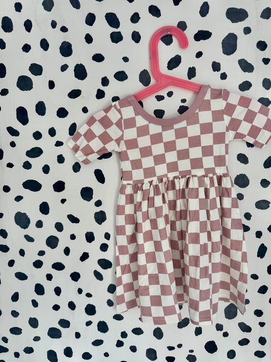 Pre Made Lightweight Dusky Pink Check Summer Dresses