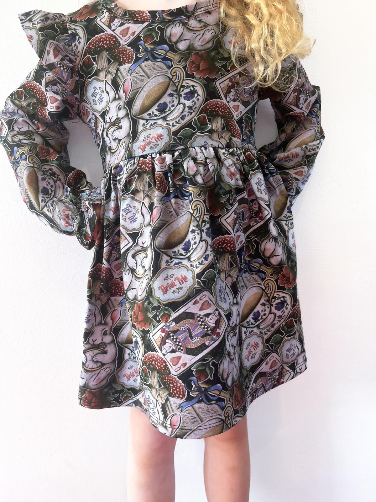 Pre Made White Rabbit Ruffle Dresses - Wonderland Whimsical Dress