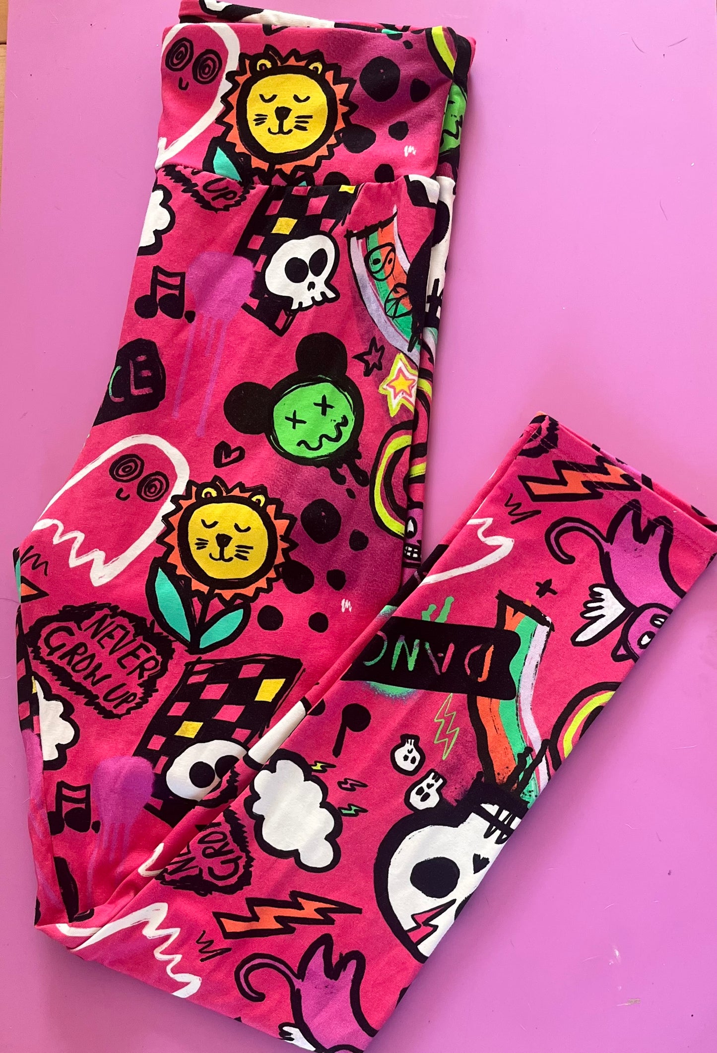 Pre Made Comfy Adult Leggings - Never Grow Up