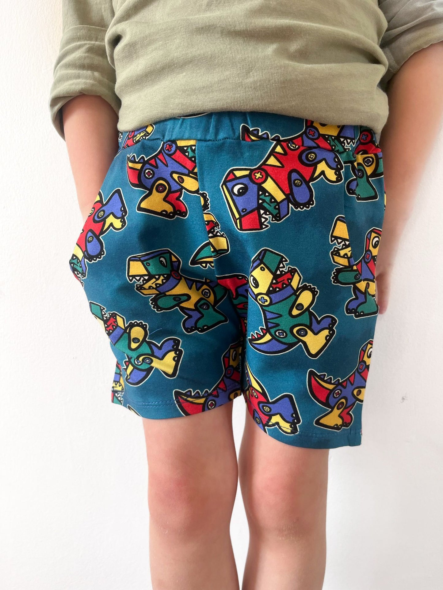 Pre Made Robosaurus Jogger Shorts | Fun & Colourful Dinosaur Kidswear