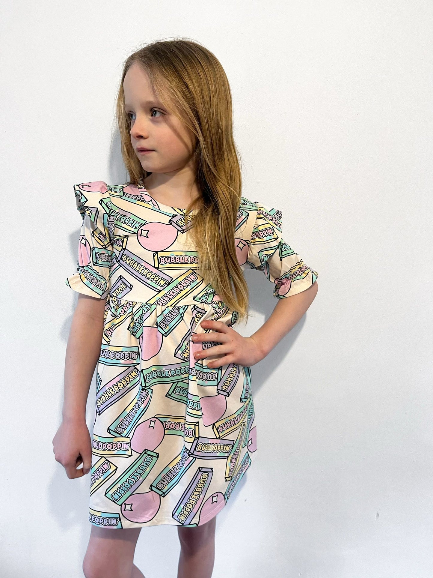 Pre Made Pastel Bubble Poppin Short Sleeve Ruffle Dresses - Candy Inspired Clothing