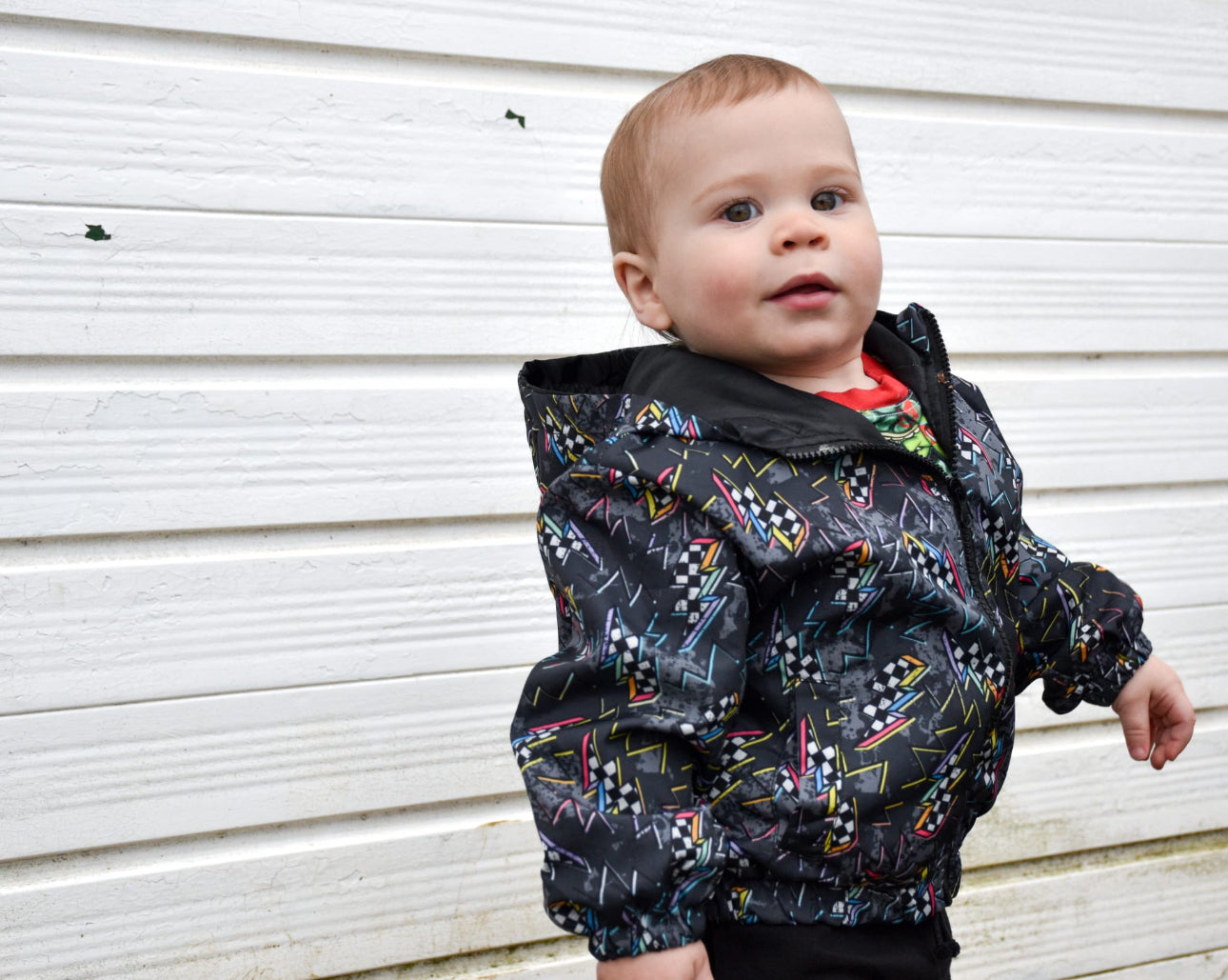 Grey Bolts Windbreaker