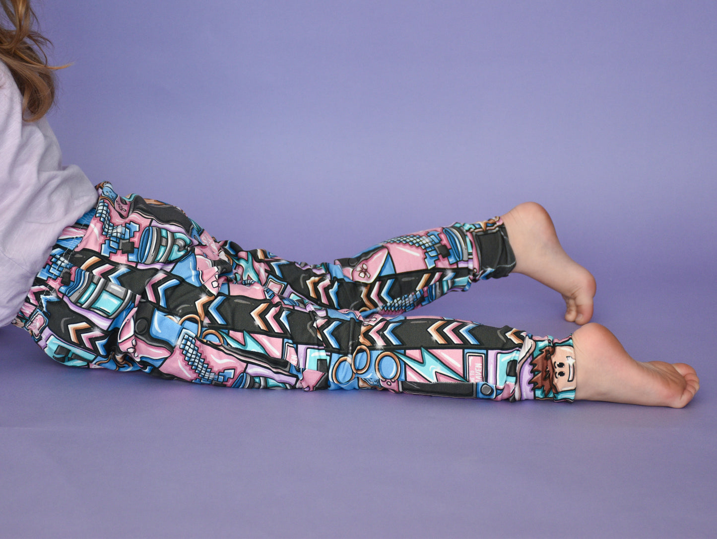 Pre Made Eat Sleep Game Kids Baggy Harems | Gaming Print Joggers for Kids