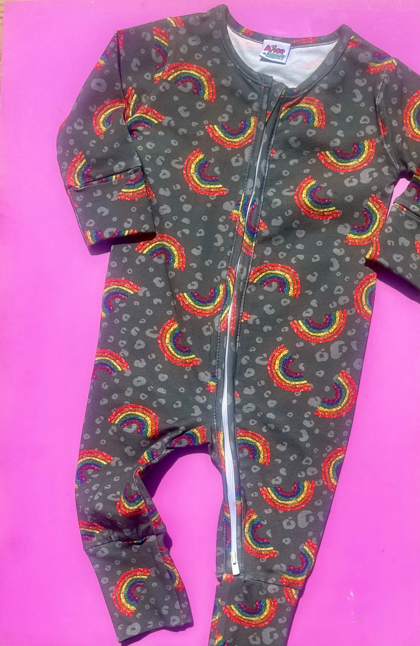Ready To Post Rainbows Standard Jersey Zipped Sleepsuits