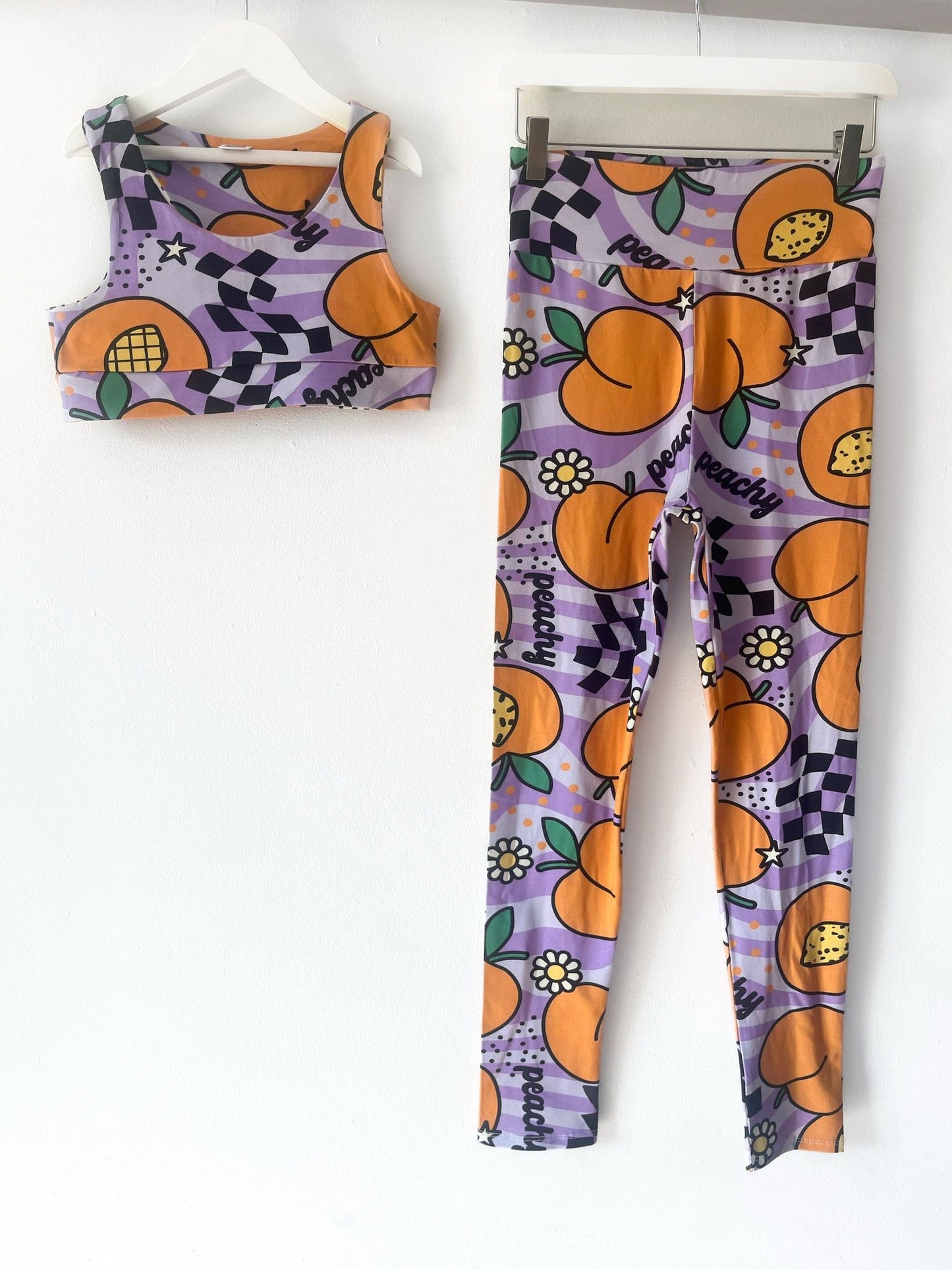 Pre Made Comfy Adult Racer Crop Top - Peachy