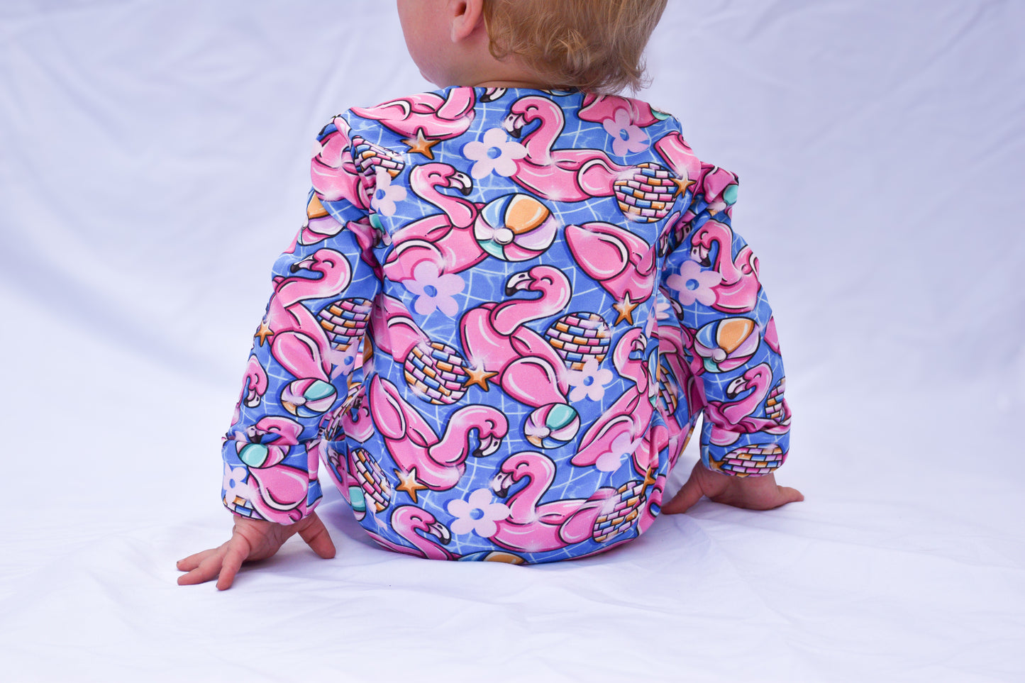 Ready To Post Flamingo Floatie Standard Jersey Zipped Sleepsuits