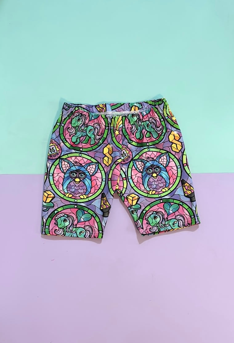 Pre Made Stained Glass Nostalgia Cycle Shorts