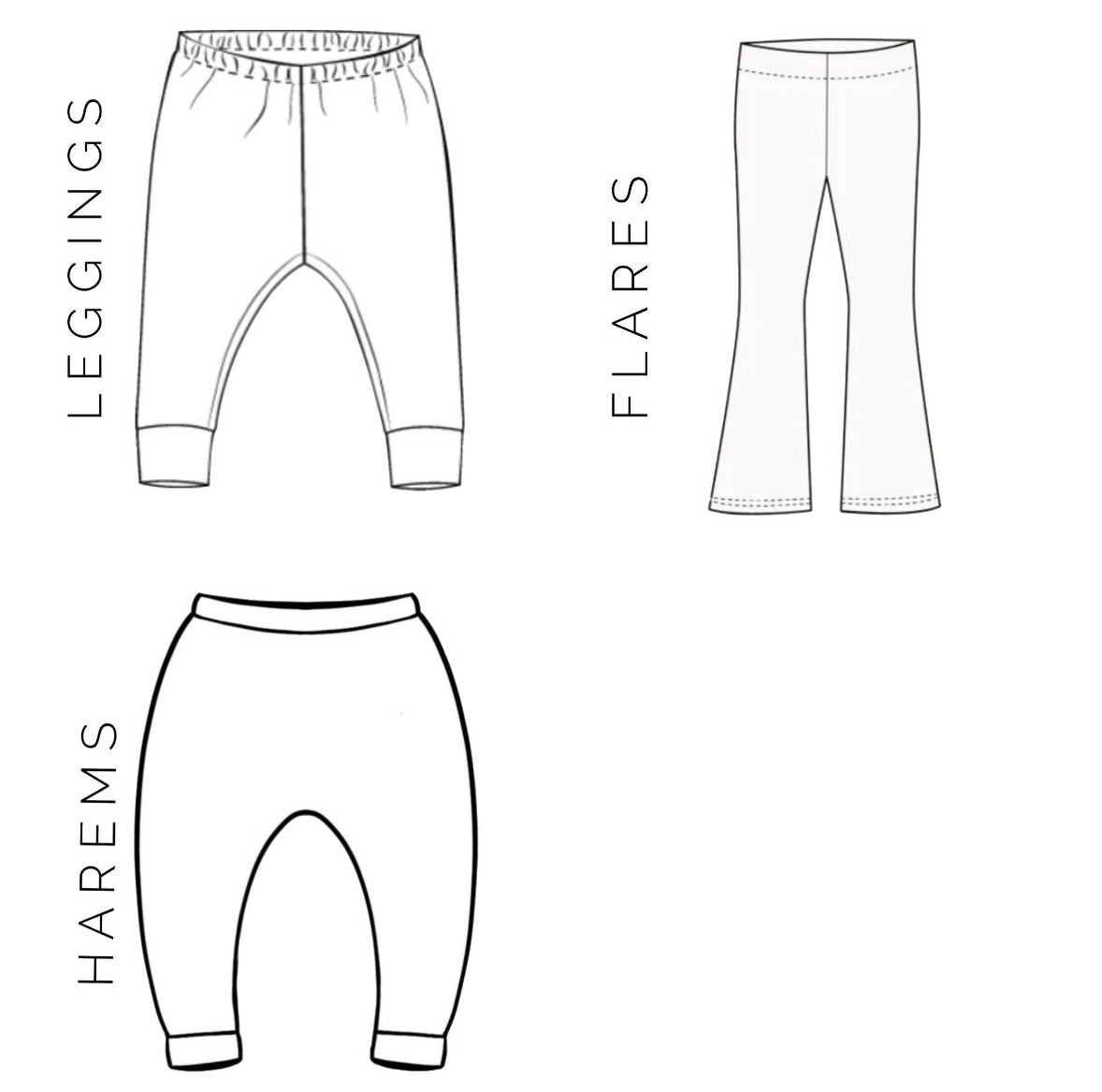 Breakfast Mix Leggings, Harems and Flares