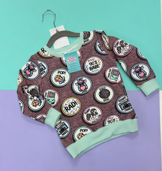 Pre Made Pink Denim Patches Sweatshirts