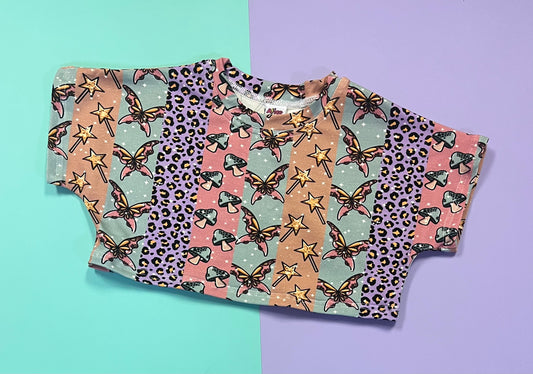 Pre Made Fairy Stripes Boxy Tee - Super Cropped Length