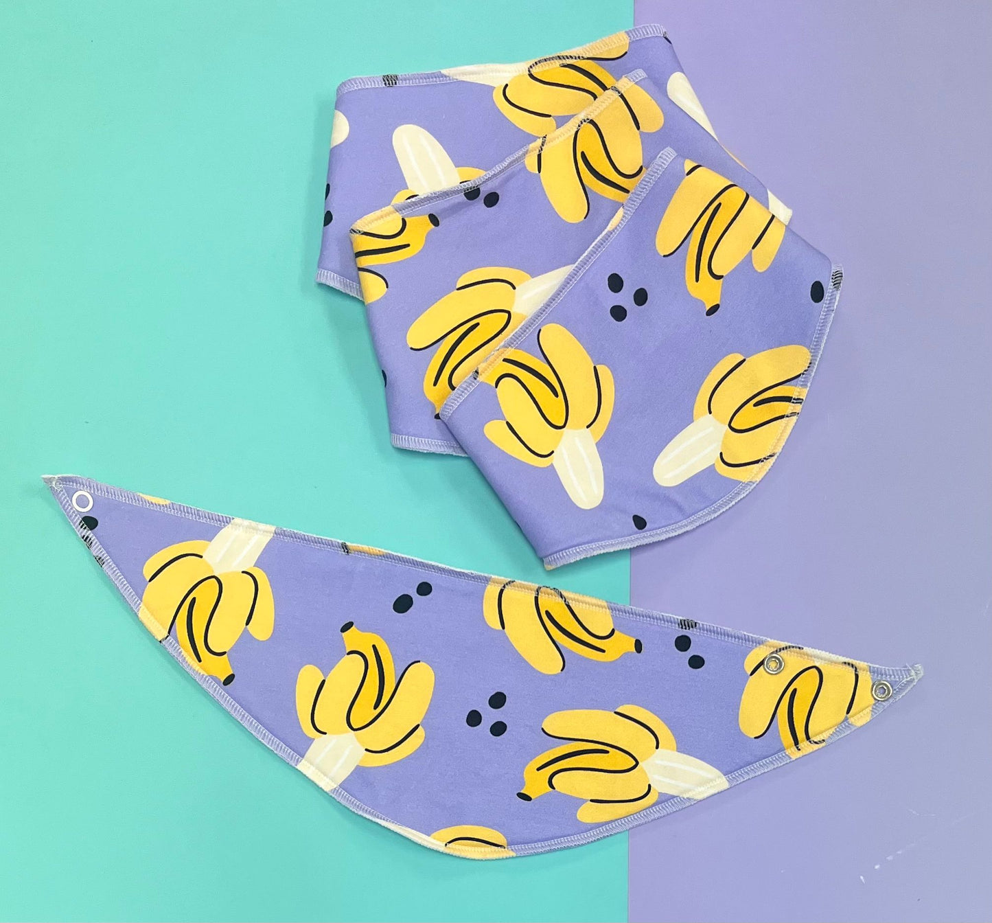 Lilac Bananas Dribble Bibs