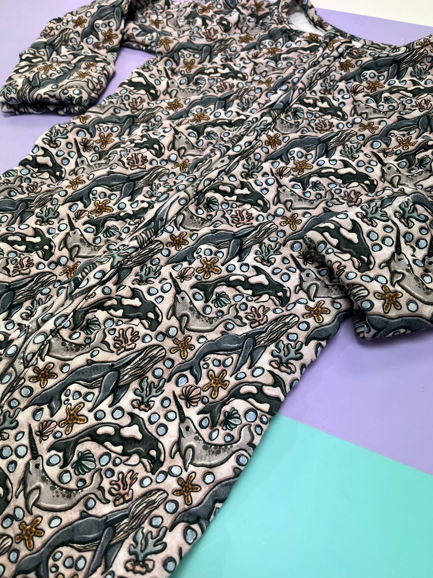 Pre Made Quilted Whales Pram Suit