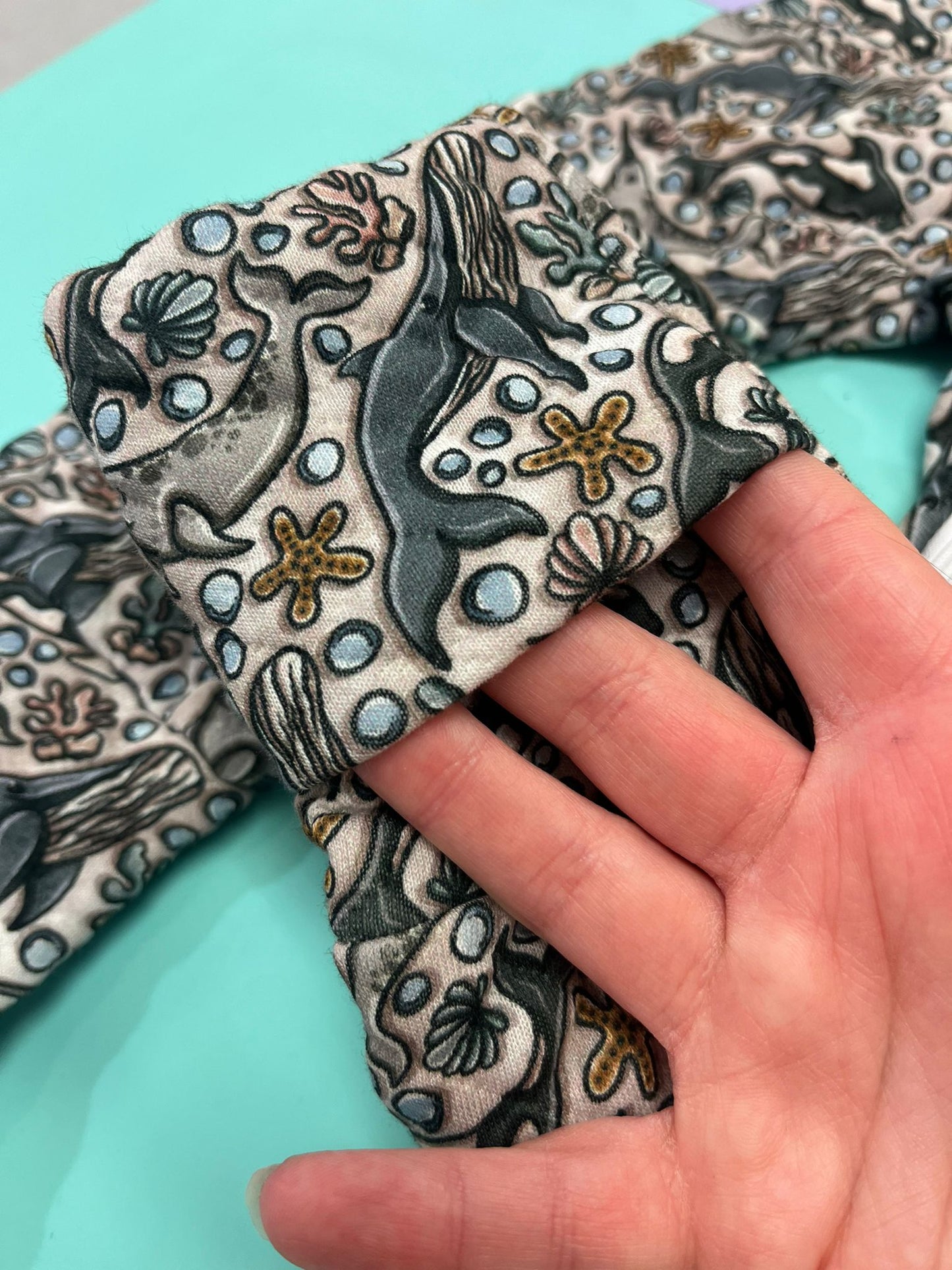 Pre Made Quilted Whales Pram Suit