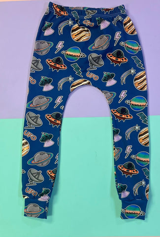 Space Stickers Leggings, Harems and Flares