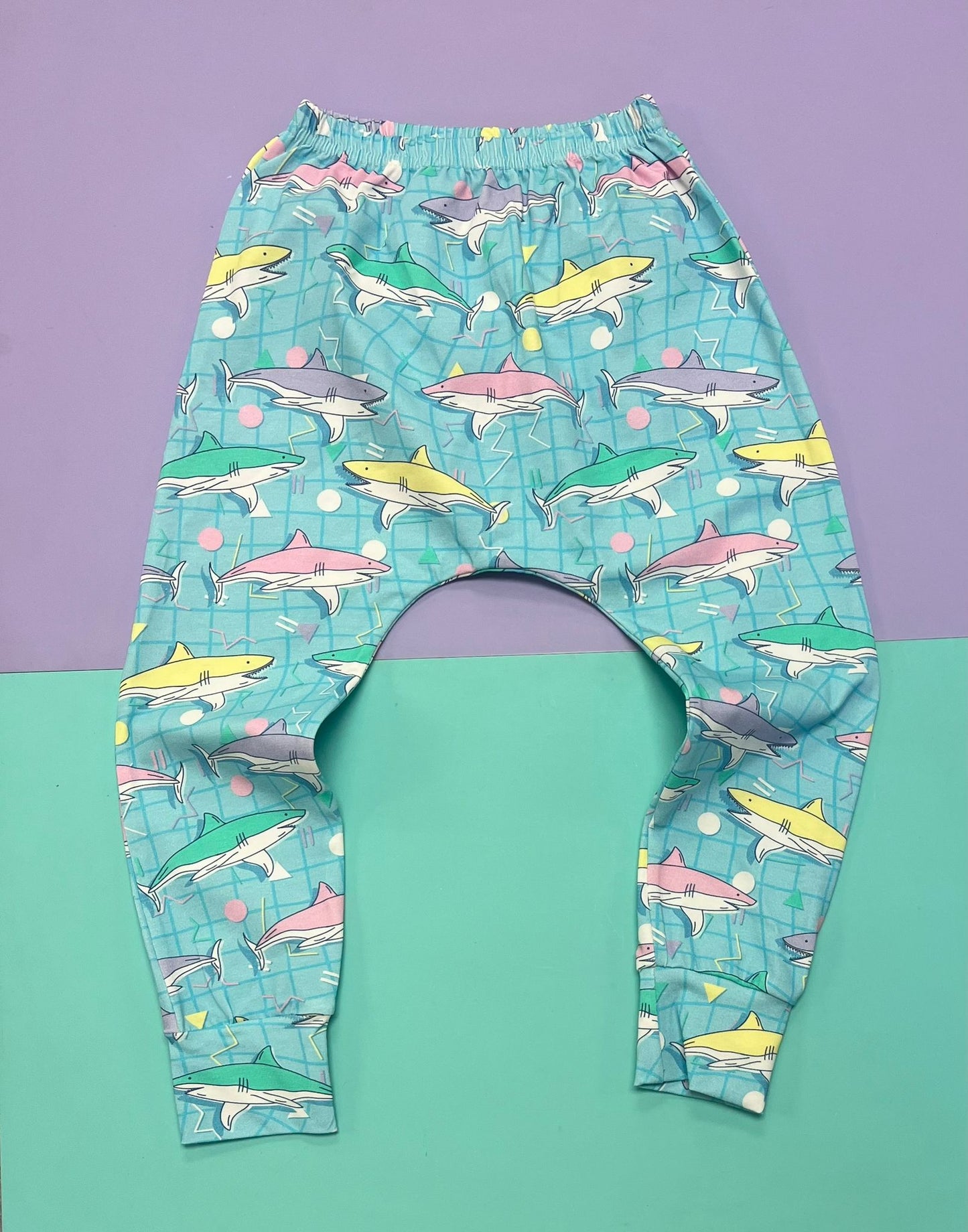 Pre Made Pastel 90s Shark Baggy Harems