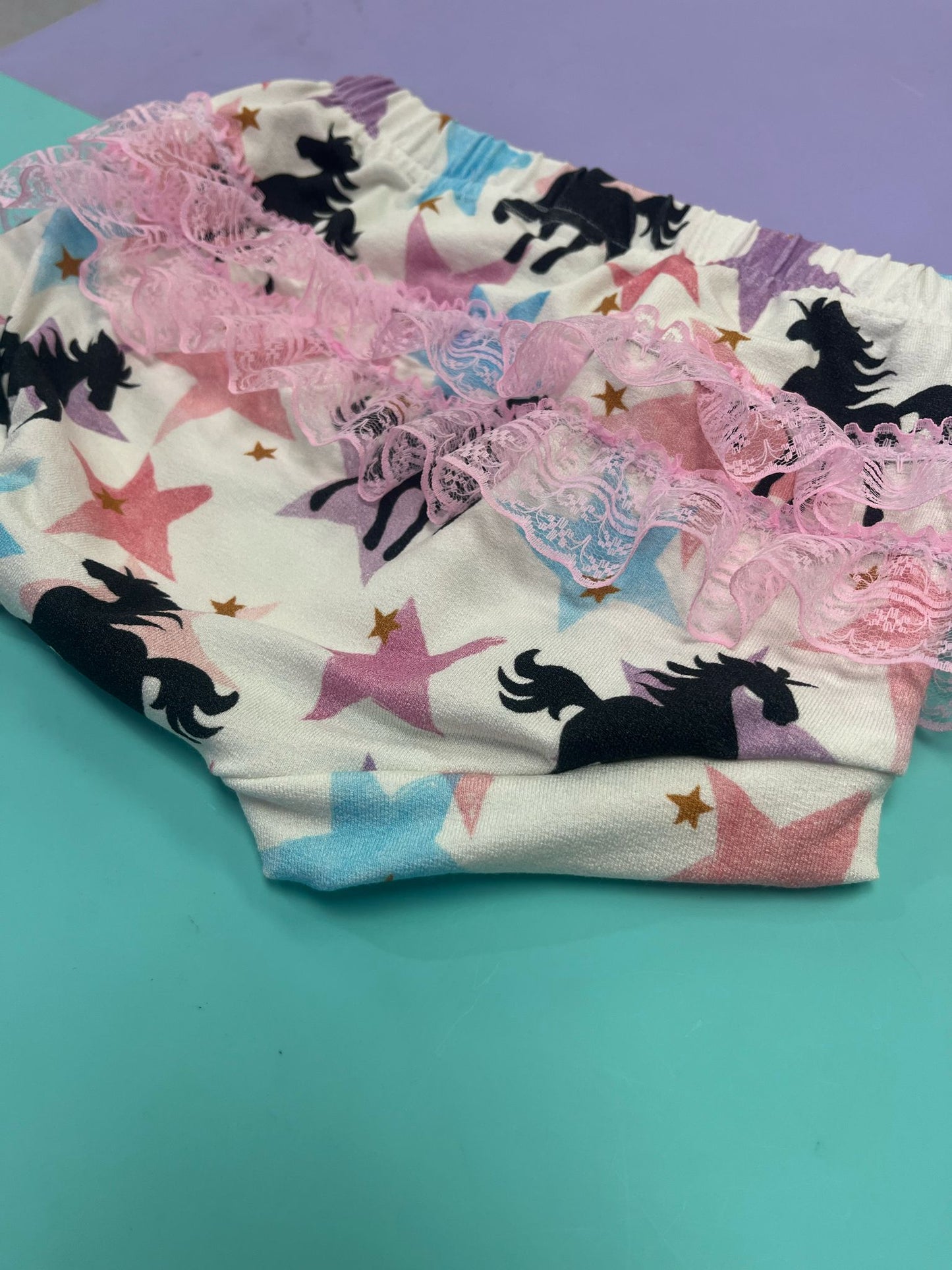 Pre Made Dreamy Unicorns bummies with ruffles