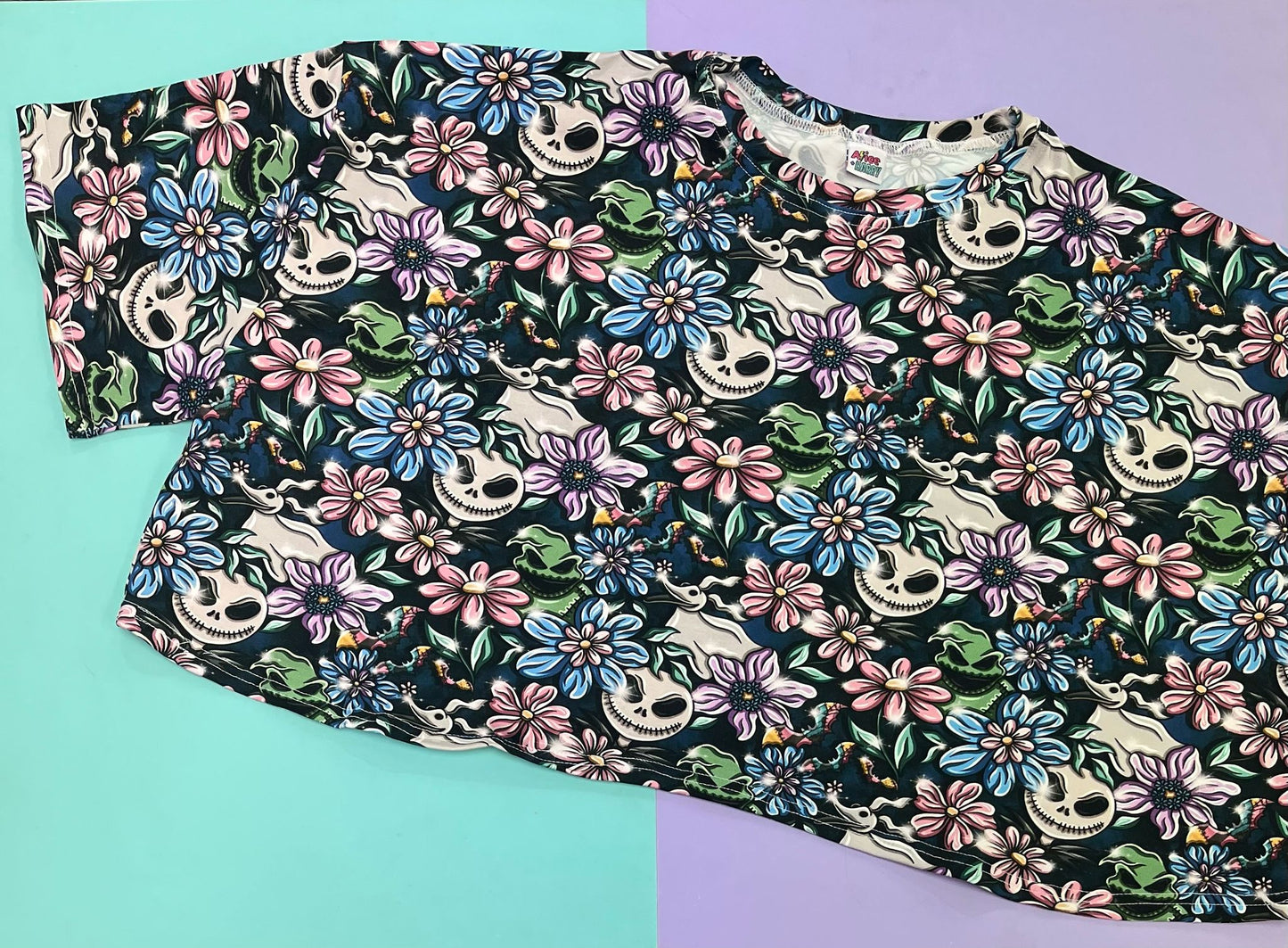 Pre Made Floral Nightmare Adult Baggy Crop Top 2XL