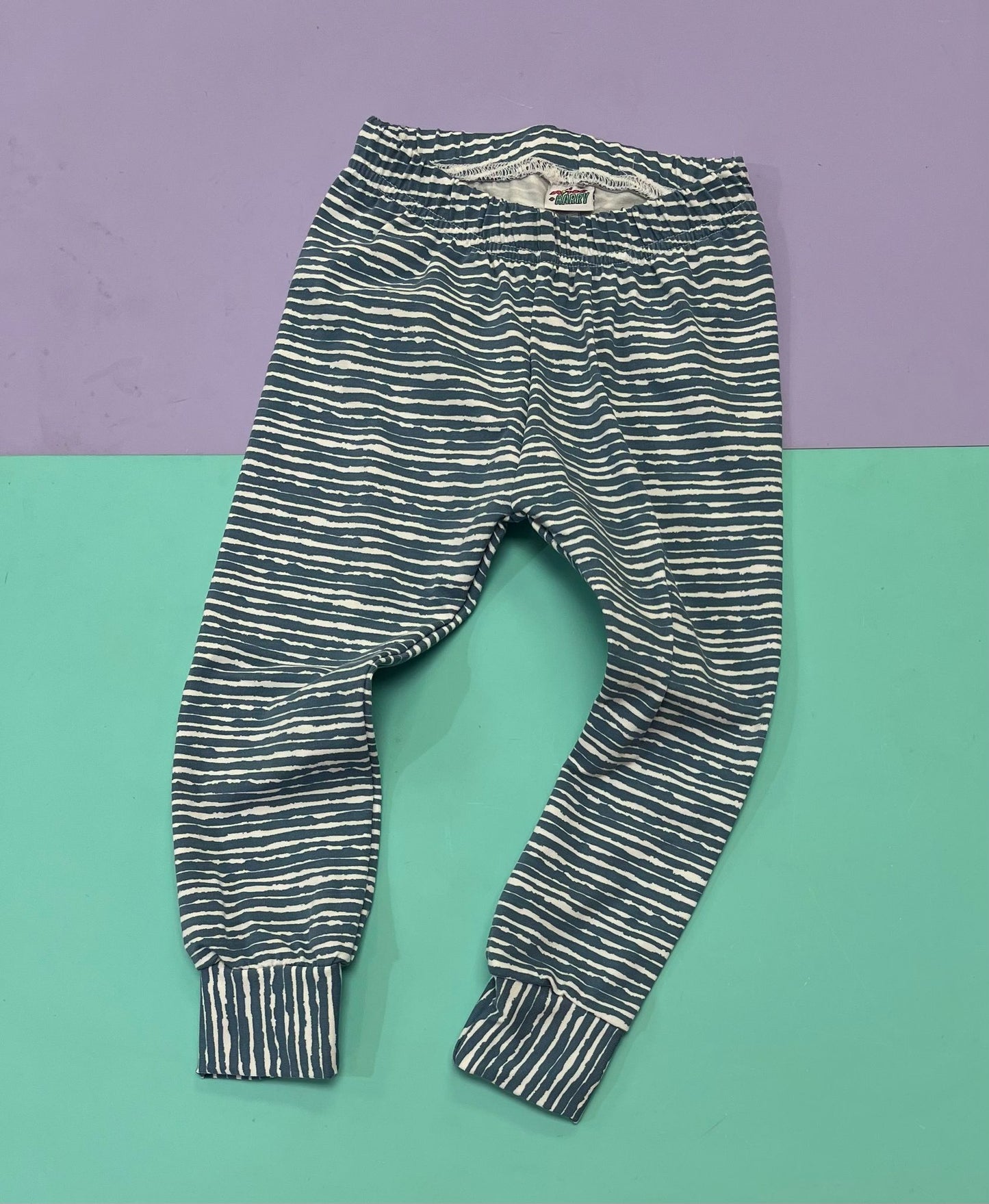 Pre Made Blue Stripes Leggings