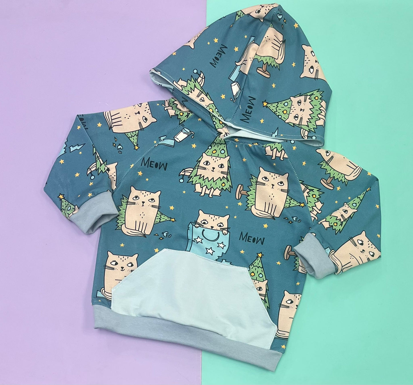 Pre Made Christmas Kitty Kangaroo Hoodies