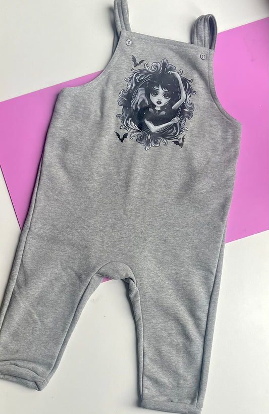 Pre Made Dance Dance Dance Printed Dungarees Grey