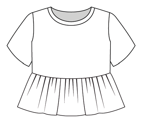 Space Stickers Peplum Tee (Up to 5-6y)